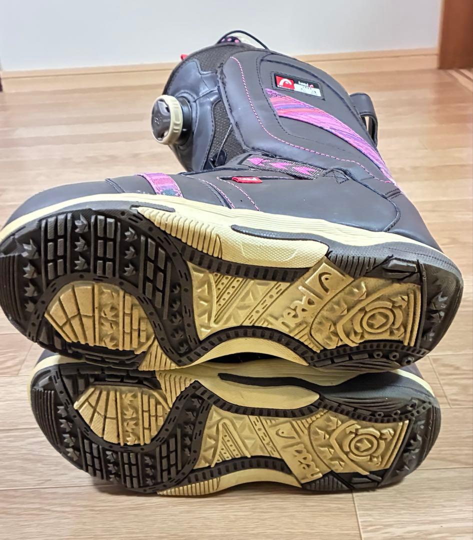 HEAD スノーボードブーツ 23cm ブラウン ピンク BOA システム