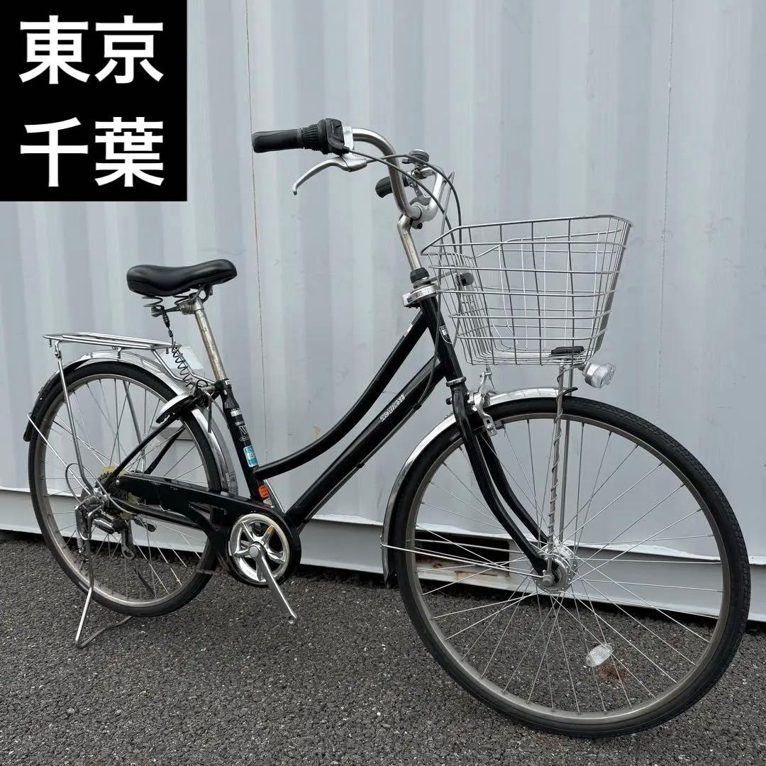 kokolate　自転車 26インチ カゴ/鍵/オートライト/6段変速付