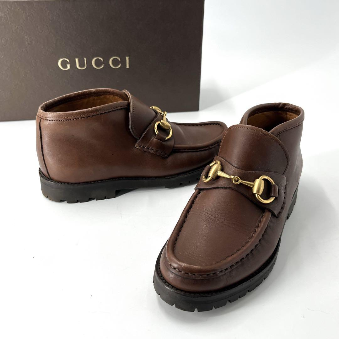グッチ　ハイカット　ビットローファー　チャッカブーツ　ホースビット　23.5相当