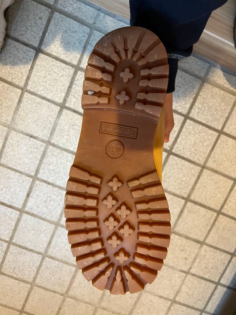 ベージュ レザー ハイカットブーツ ティンバーランド