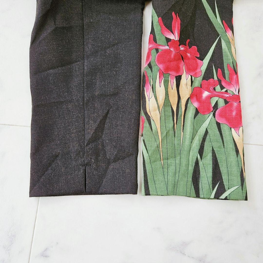 【新品タグ付】Pagong パゴン　尾形光琳 ビエラワンピース長袖　燕子花/黒紅