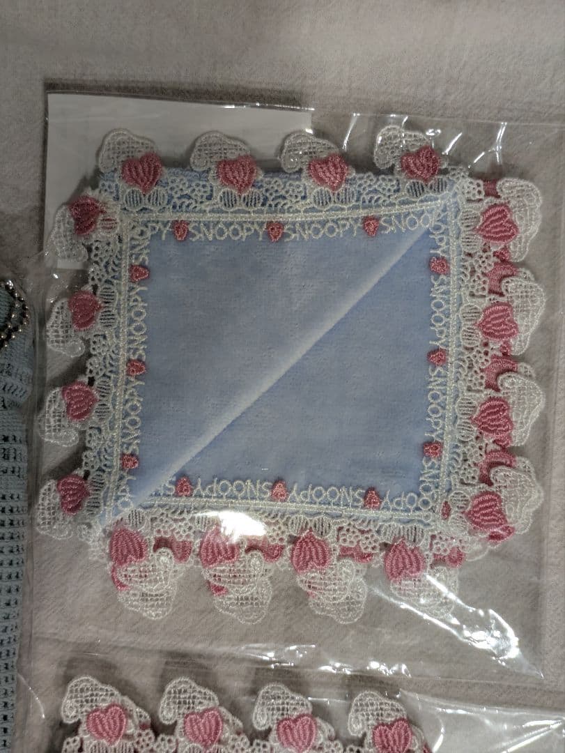 近沢レース スヌーピー レースバッグ ハンカチ2枚 の 3点セット