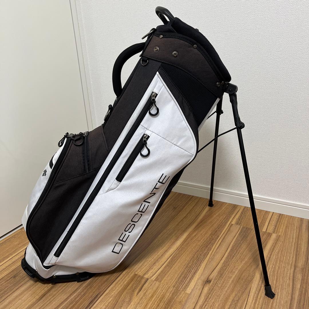DESCENTE キャディバッグ DQBTJJ03 8.5型 白/黒　スタンド式