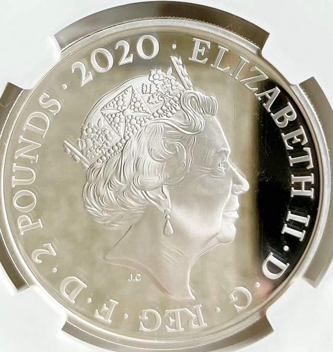 NGC最高鑑定PF70★2020イギリス2ポンド銀貨007オリジナルBOX付き⑦