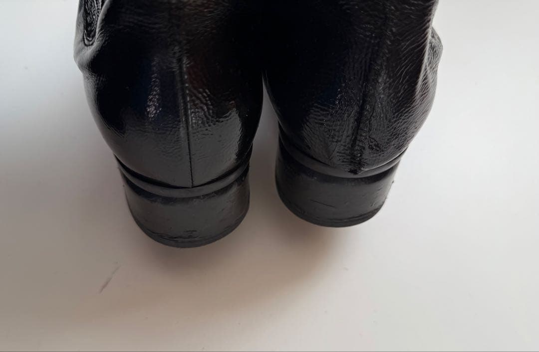 90s スクエアトゥ エナメル ウエスタンブーツ ブラック hooked