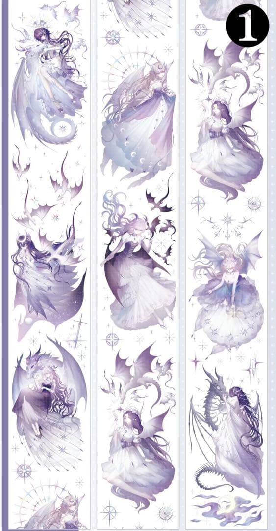 【O】海外　10m巻　貝殻光マスキングテープ　お花系/人物系/装飾系