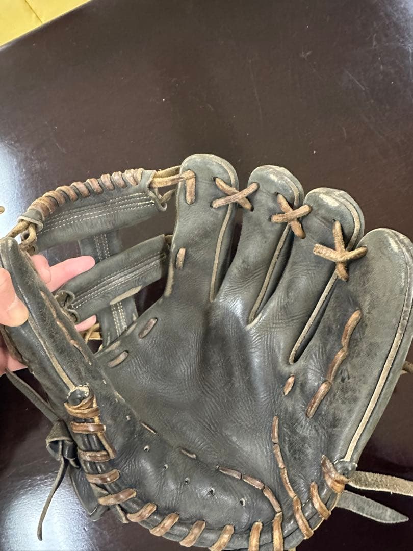 ミズノプロ ダークブラウン レザー 5本指グローブ