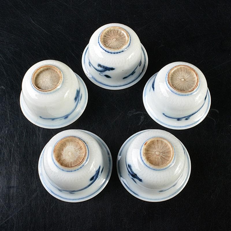 Myday公式　伊万里焼　古伊万里染付蔦文　煎茶器　五客　V　R6093