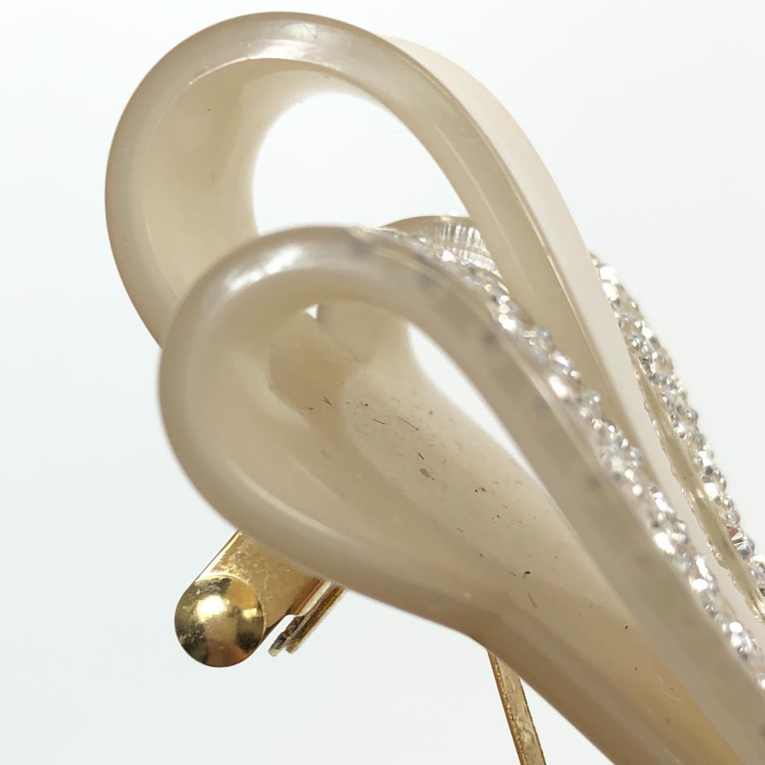 F10338 アレクサンドル ドゥ パリ バレッタ ストーン リボン ベージュ