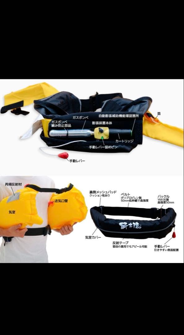 【新品・未使用】餌木猿　ライフジャケット　桜マーク付き