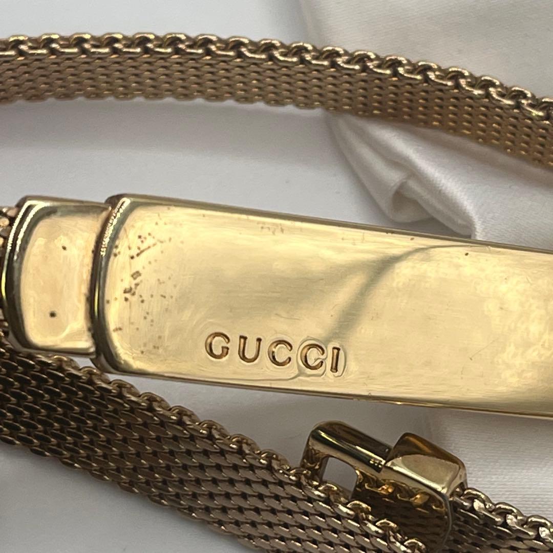 GUCCI☆プレート メッシュベルト メタル ゴールド