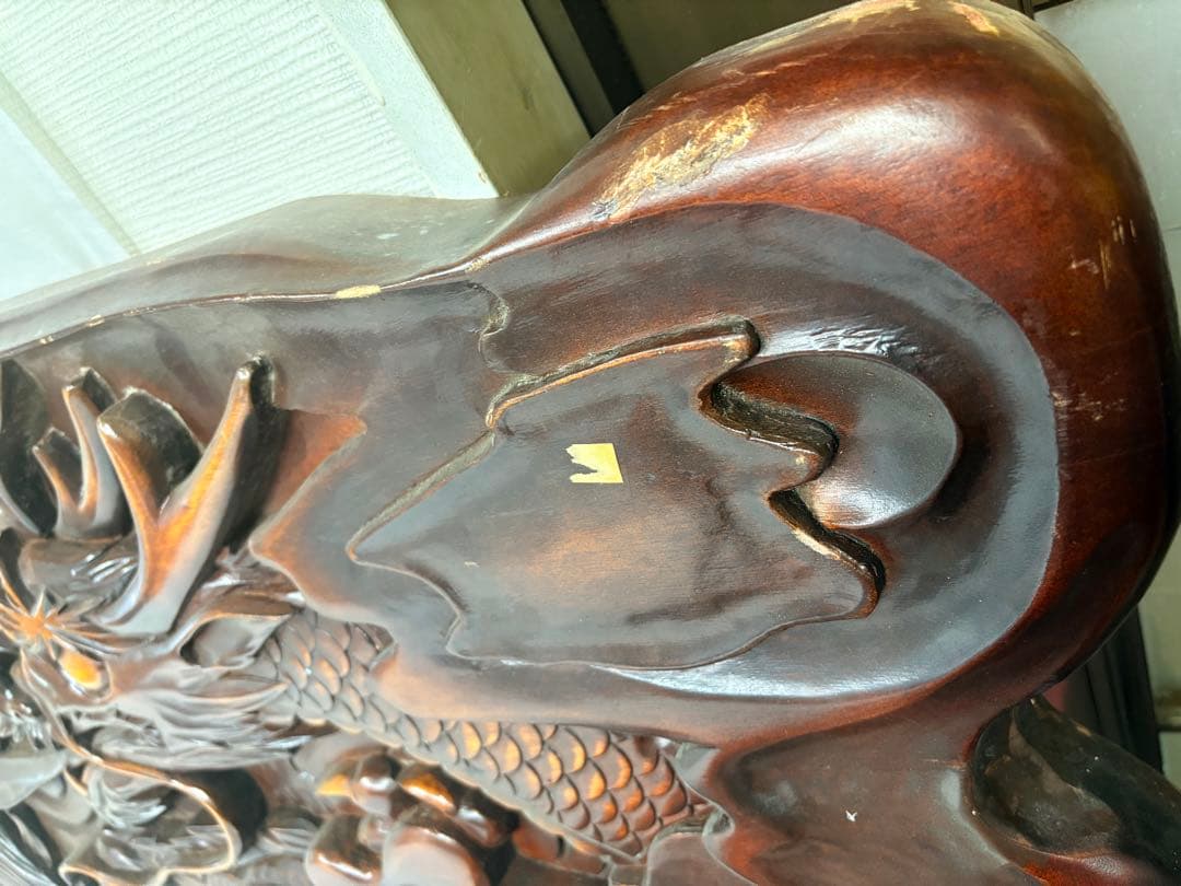 欄間　額　龍　厚彫　彫刻　アンティーク　骨董