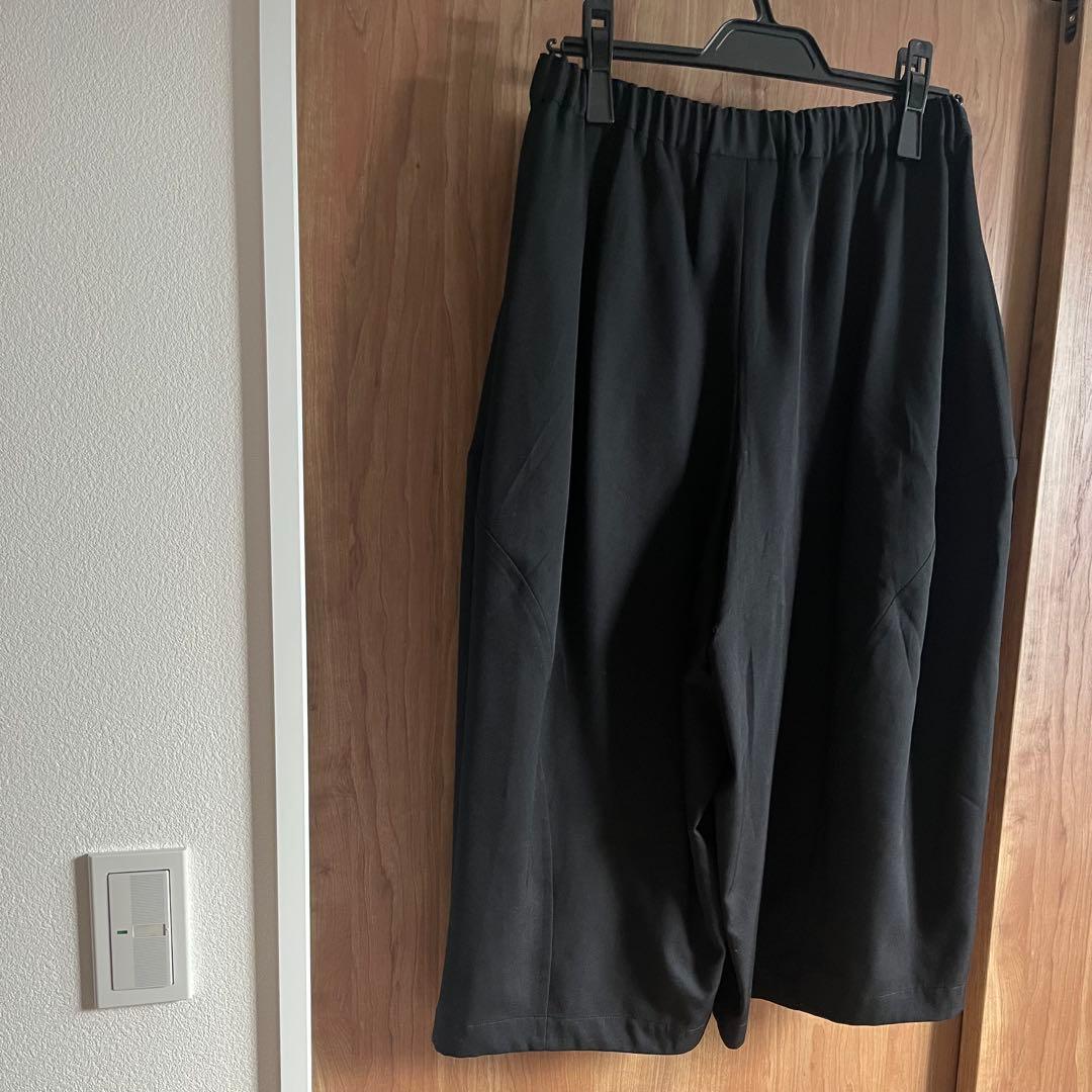 コムデギャルソン　ブラック ガウチョパンツ ウエストゴム