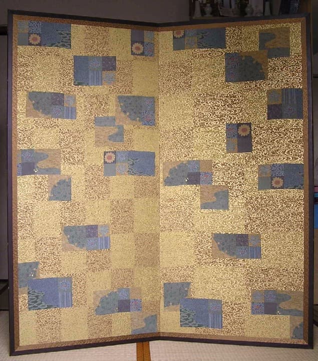 伝統工芸士作江戸小紋　豪華な染め屏風 最終489000円→最終プライス