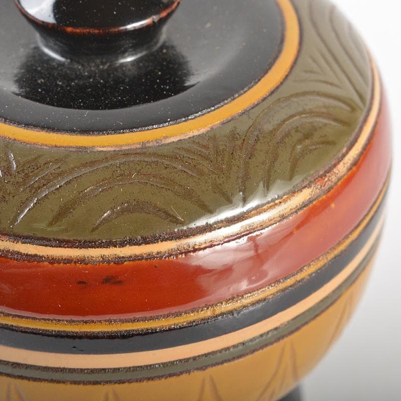 Teafortwo　漆工　川合漆仙造　獨楽莨入煙草入　共箱　V　R6868