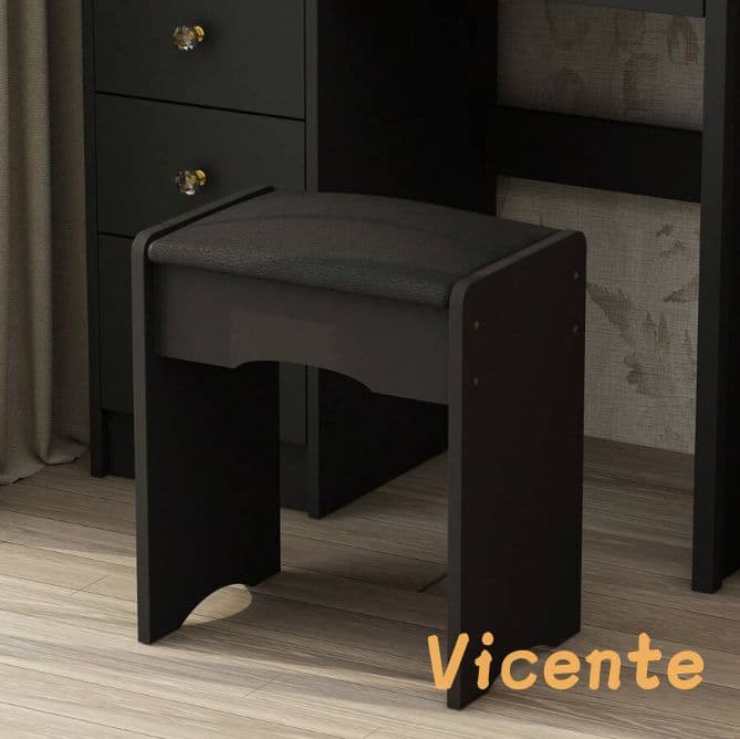 北欧風ドレッサー 円形女優ミラー 引き出し 5 杯 スツール付き 寝室化粧台