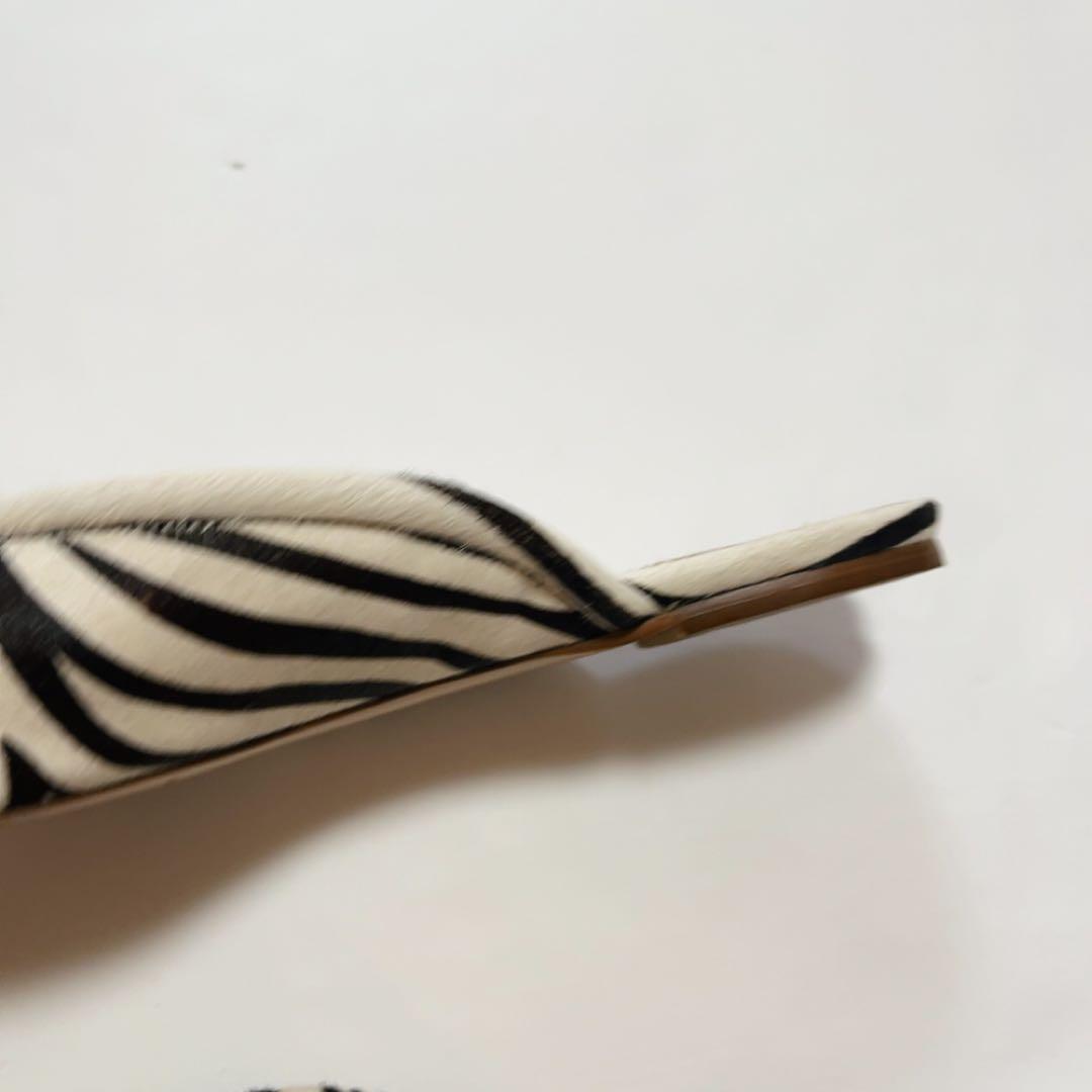 PIPPICHIC Remy リボンミュール スリッパ ゼブラハラコ サイズ38