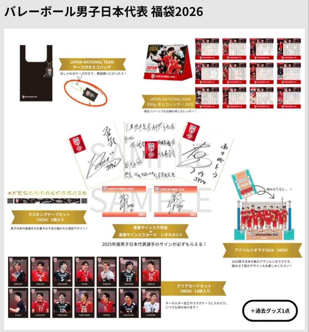 限定/男子バレー2025年グッズ7点セッ卜 山崎彰都直筆サイン付