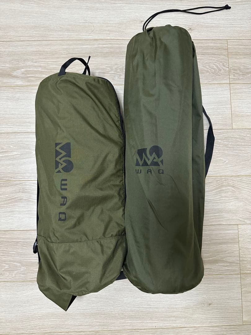 WAQ インフレータブルマット & フォールディングコット 2点セット オリーブ