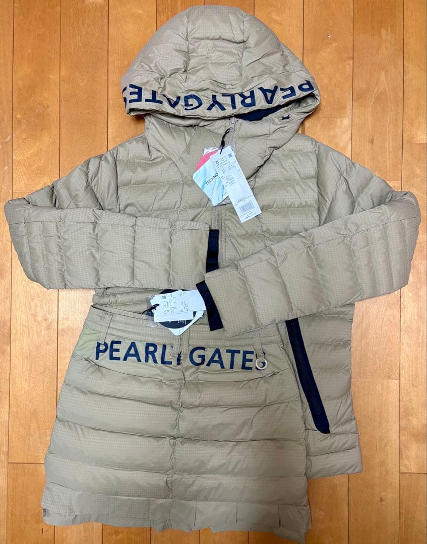 新品　パーリーゲイツ　セットアップ　ジャケット　中綿　スカート　ダウン　ベージュ