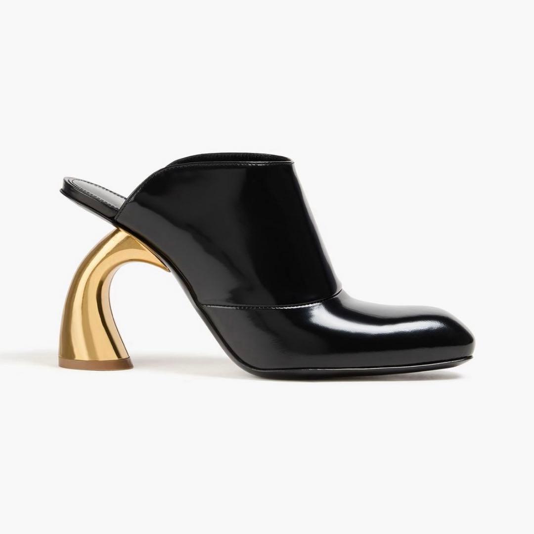 DRIES VAN NOTEN グロスレザー ミュール 24.0㎝