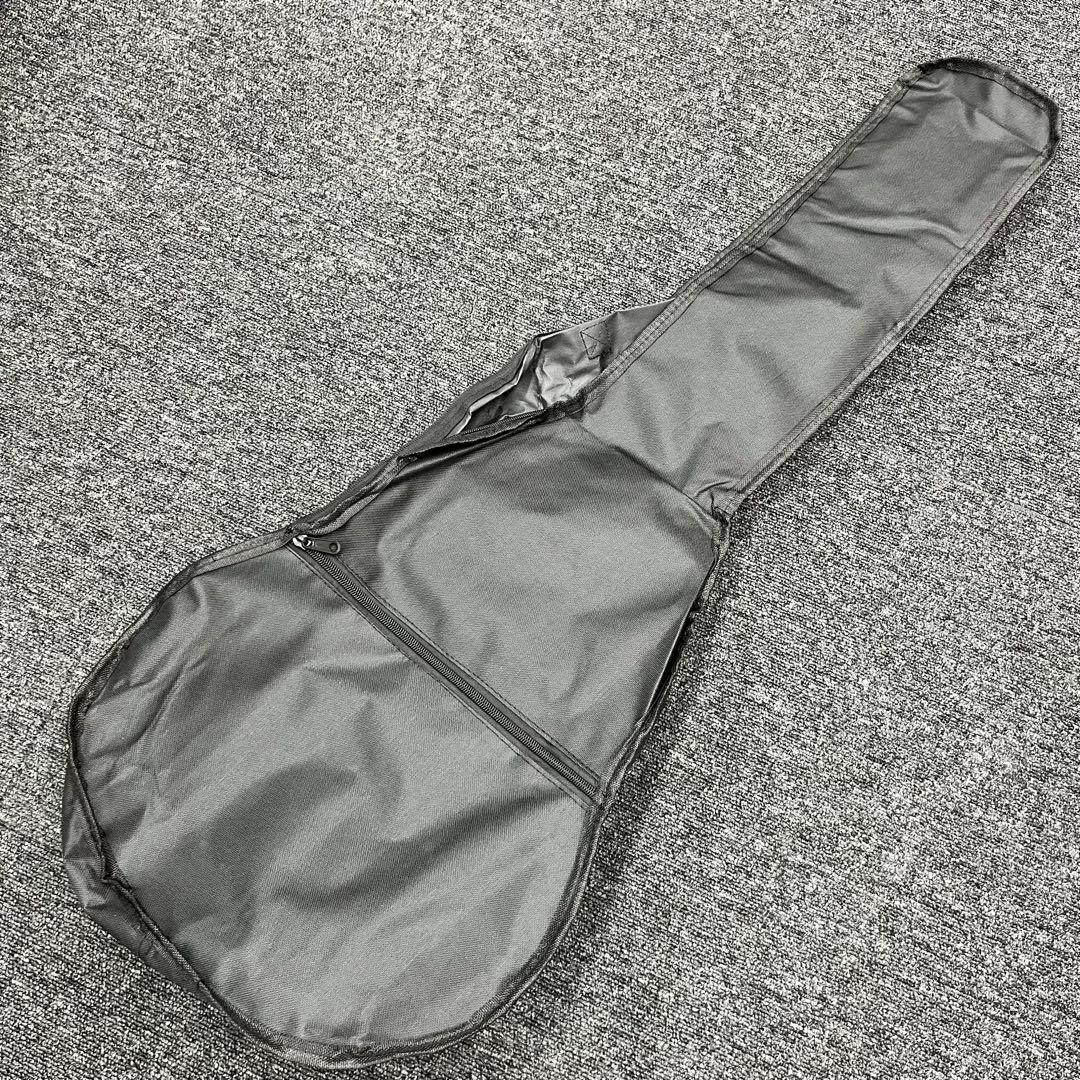 【11132】【新品】 ヘッドレスギター 汎用ケース付 ブラック✕ナチュラル