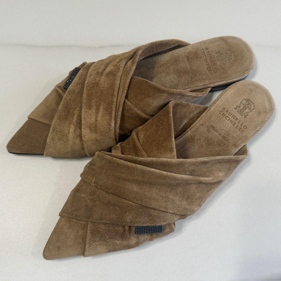 新品【ブルネロクチネリ】フラットミュール　 37 ヌバック