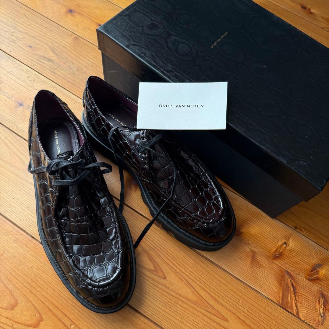 DRIES VAN NOTEN クロコダイル風ローファー