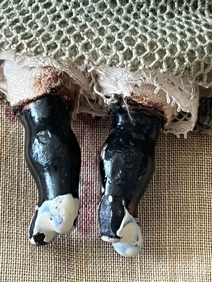 アンティークビスクドール陶器小さなドールミニョネット レトロ人形ハンドメイド