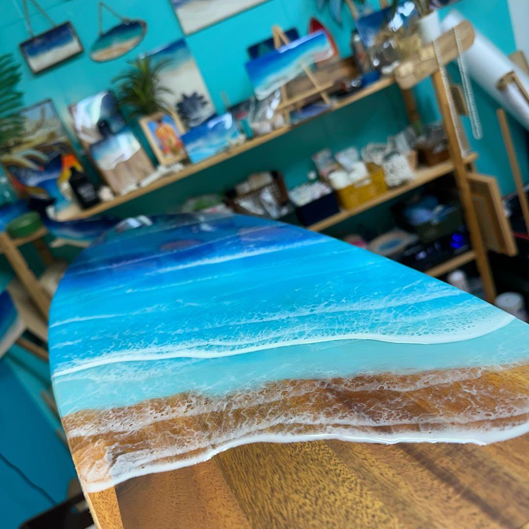 サーフボードパネル No.185 レジンアート　海アート　オーシャンパネル