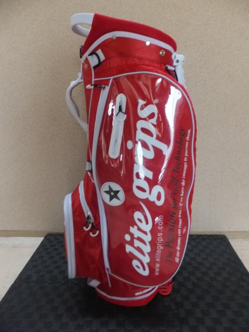 限定！elite grips 希少！スタンド付き ゴルフ キャディーバッグ（赤）