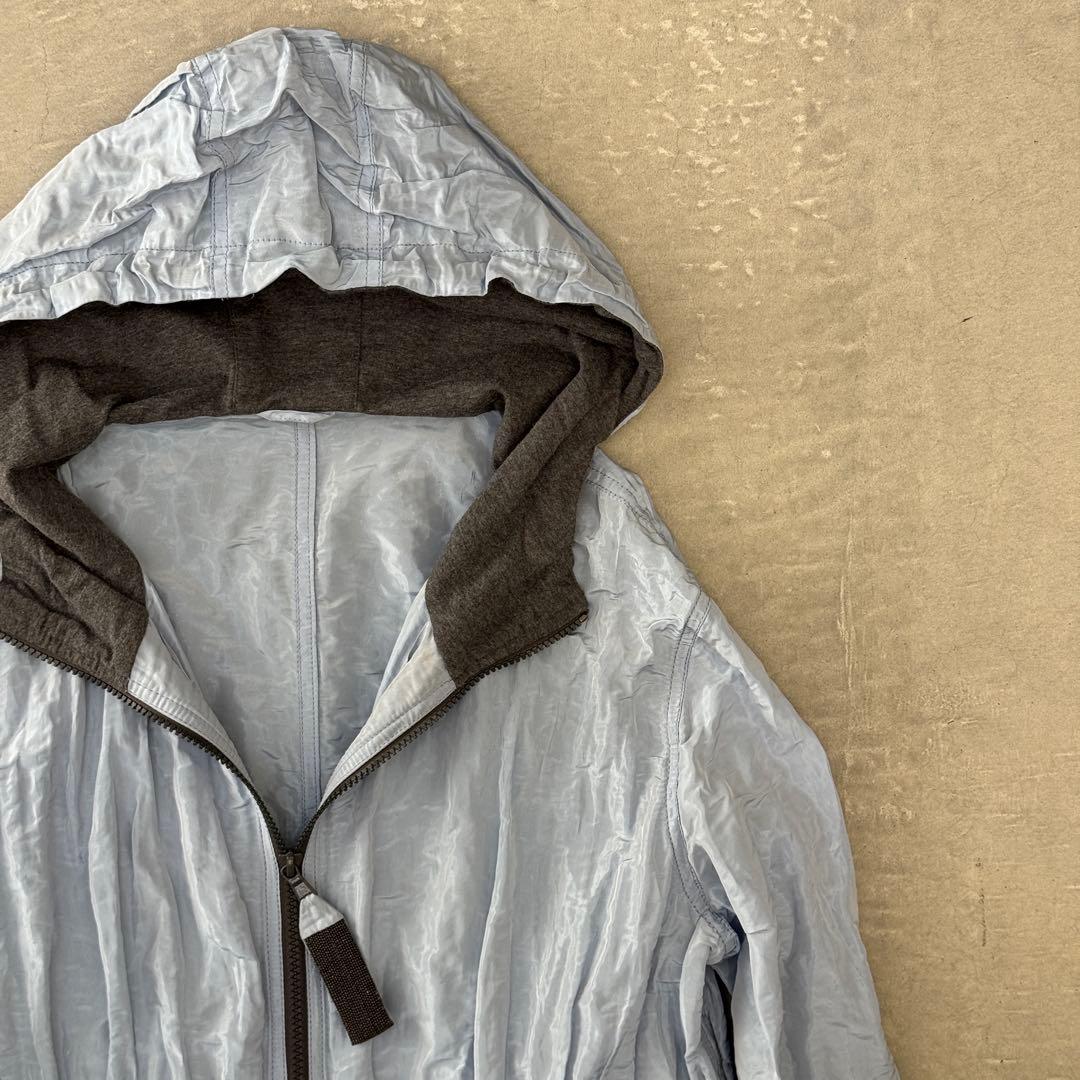 ブルネロクチネリ ポリ フーデット コート サックス 38 ナイロンコート