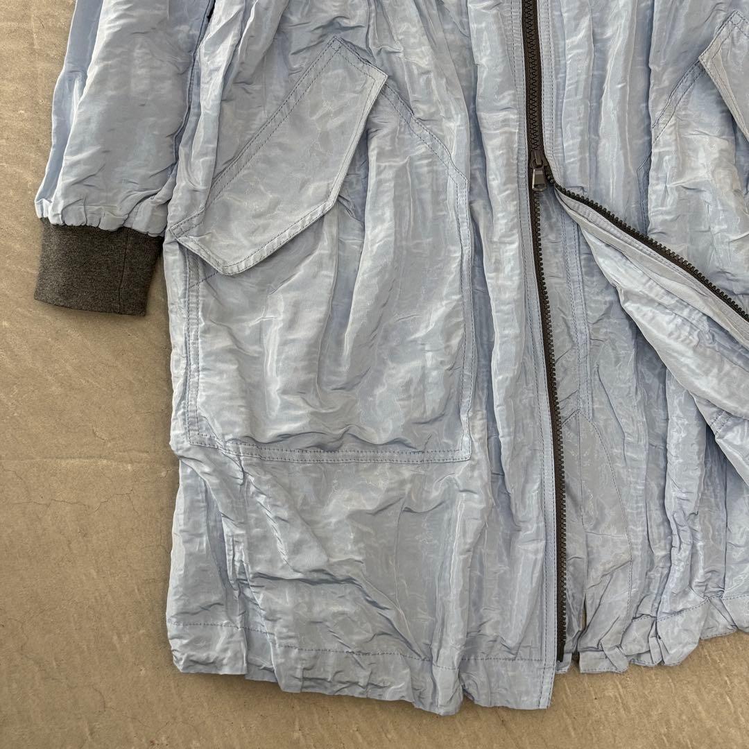 ブルネロクチネリ ポリ フーデット コート サックス 38 ナイロンコート