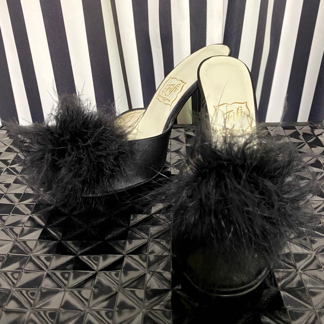 fifi chachnil フィフィ シャシュニル ミュール サテン ブラック