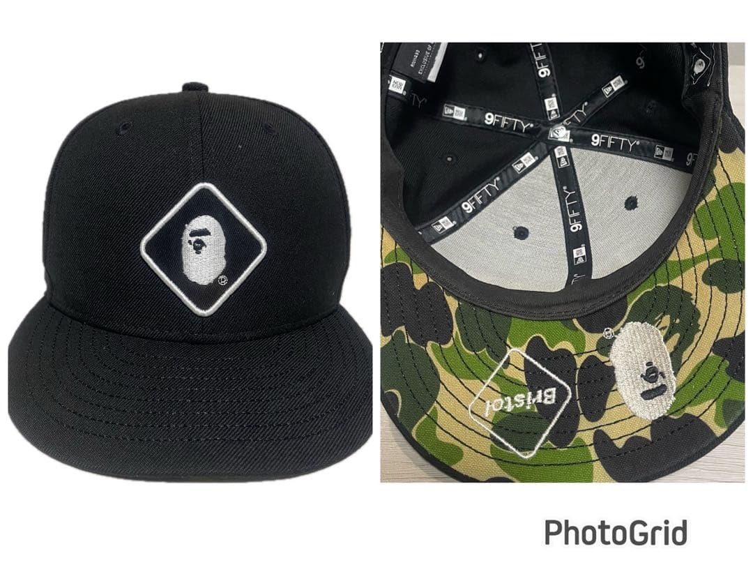 エイプ　エフシーレアルブリストル　キャップ　ブラック　カモ柄