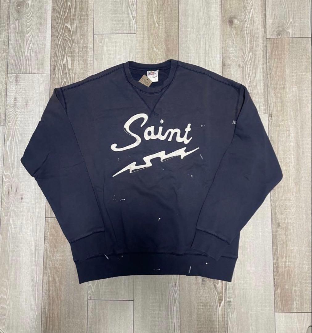 SAINT M×××××× セントマイケル25SS スウェット 刺繍プリント L