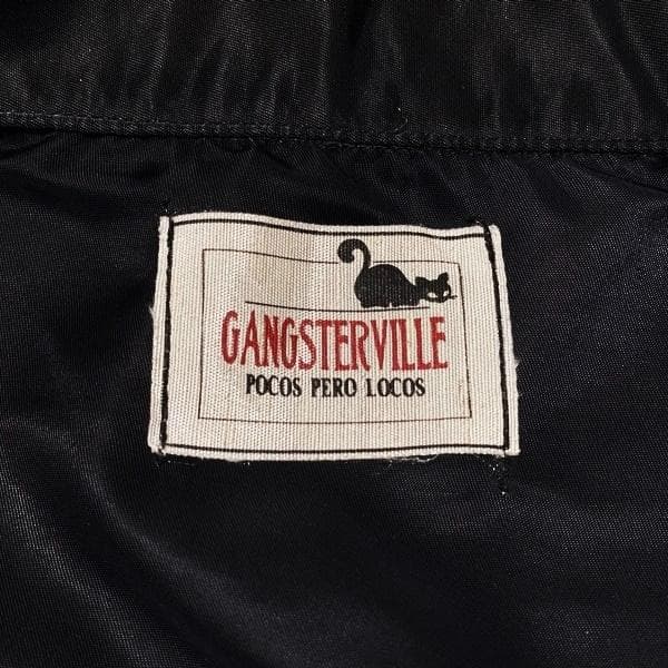 良品 GANGSTERVILLE バックプリントナイロンジャケット ブラックXL