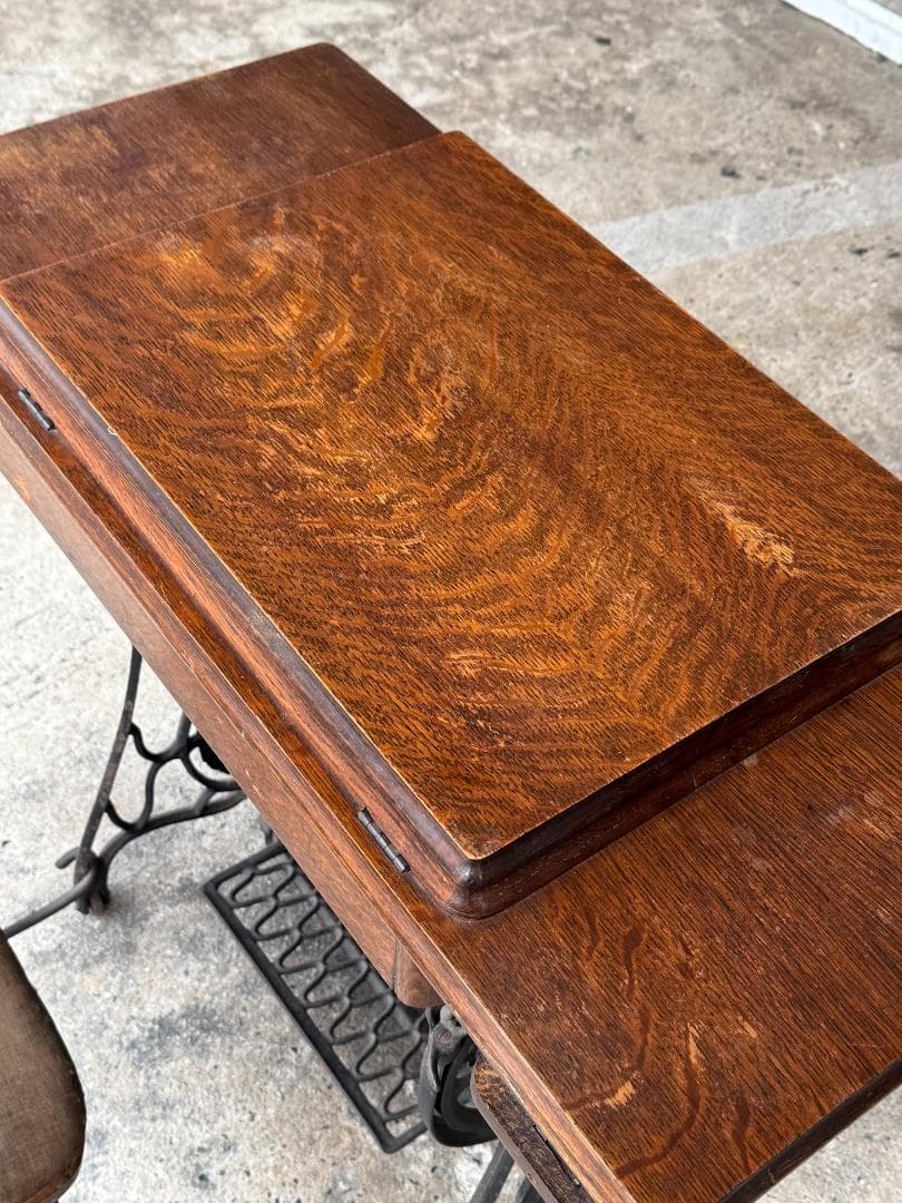 ◆超希少◆シンガーミシン専用チェア付　アンティーク　ミシンなし　作業台　テーブル