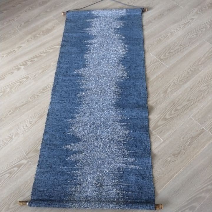 裂織り敷物⭐︎タペストリー⭐︎阪急梅田本店「全国匠の技展」購入品作品名「銀河」