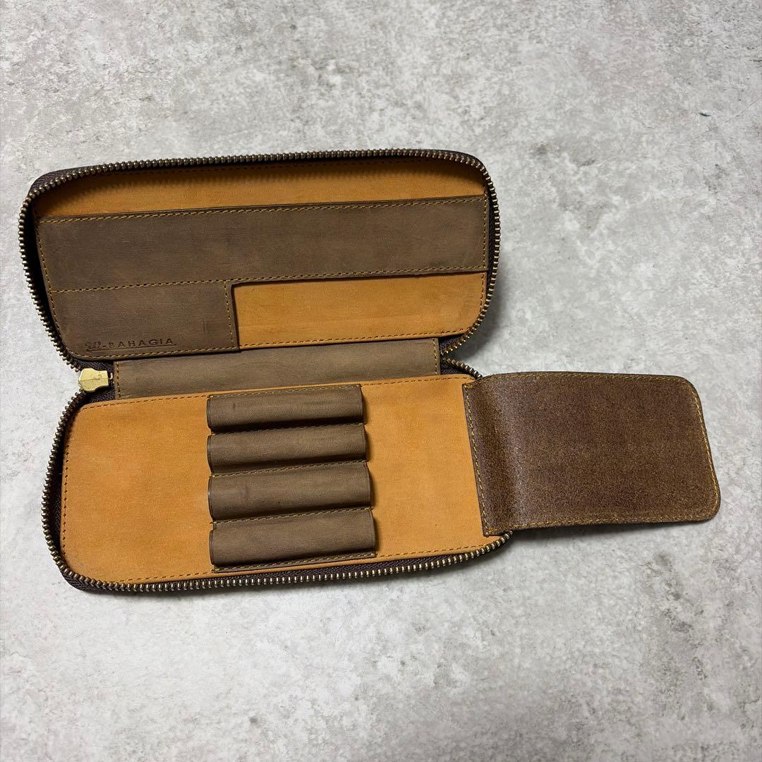バハギア ペンケース クレイジーホース オリーブブラウン