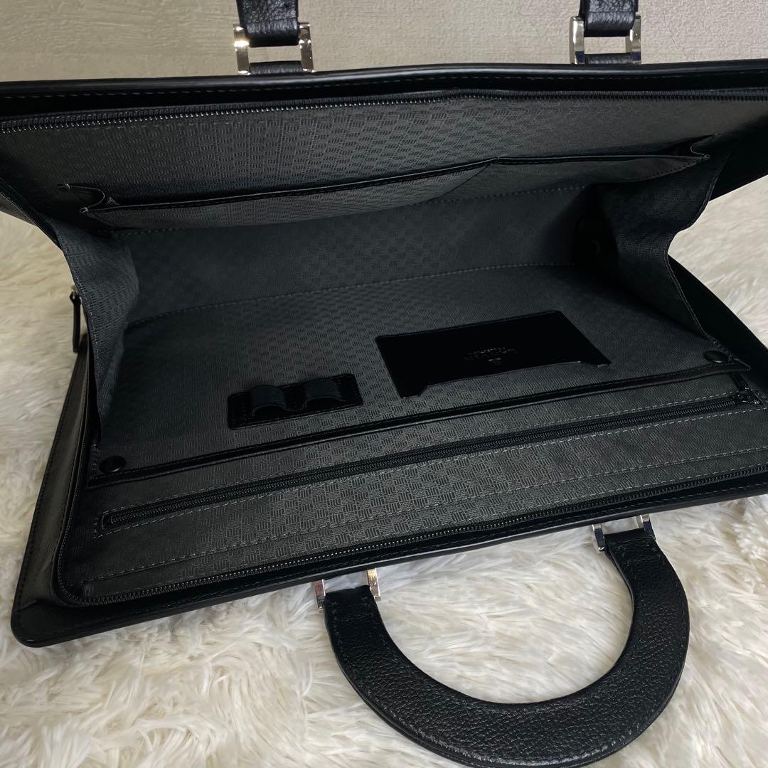 最高級 ランバン 自立型 ブリーフケース ビジネスバッグ A4 レザー メンズ