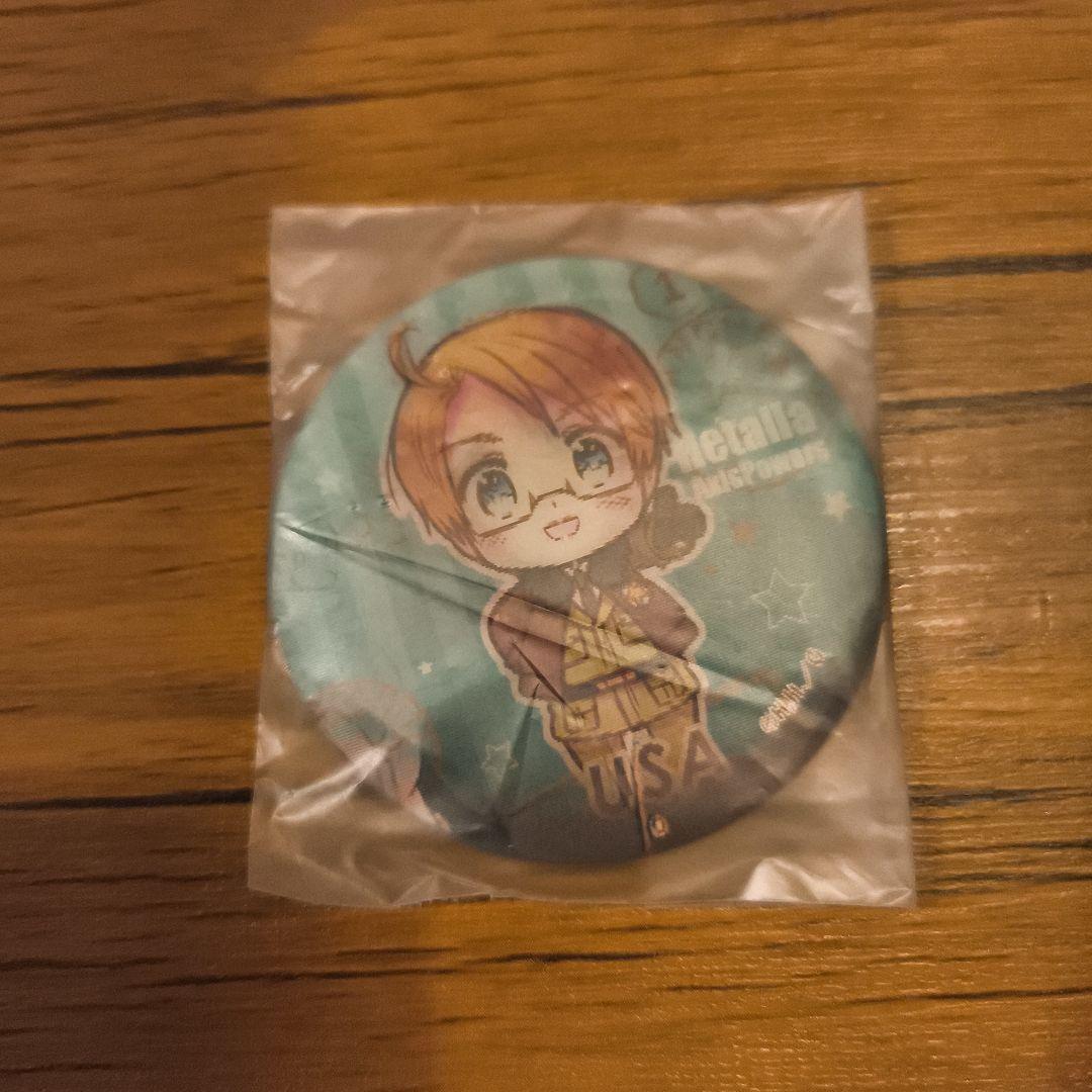 ヘタリア　チェンジング缶バッジ　アメリカ　ちびきら
