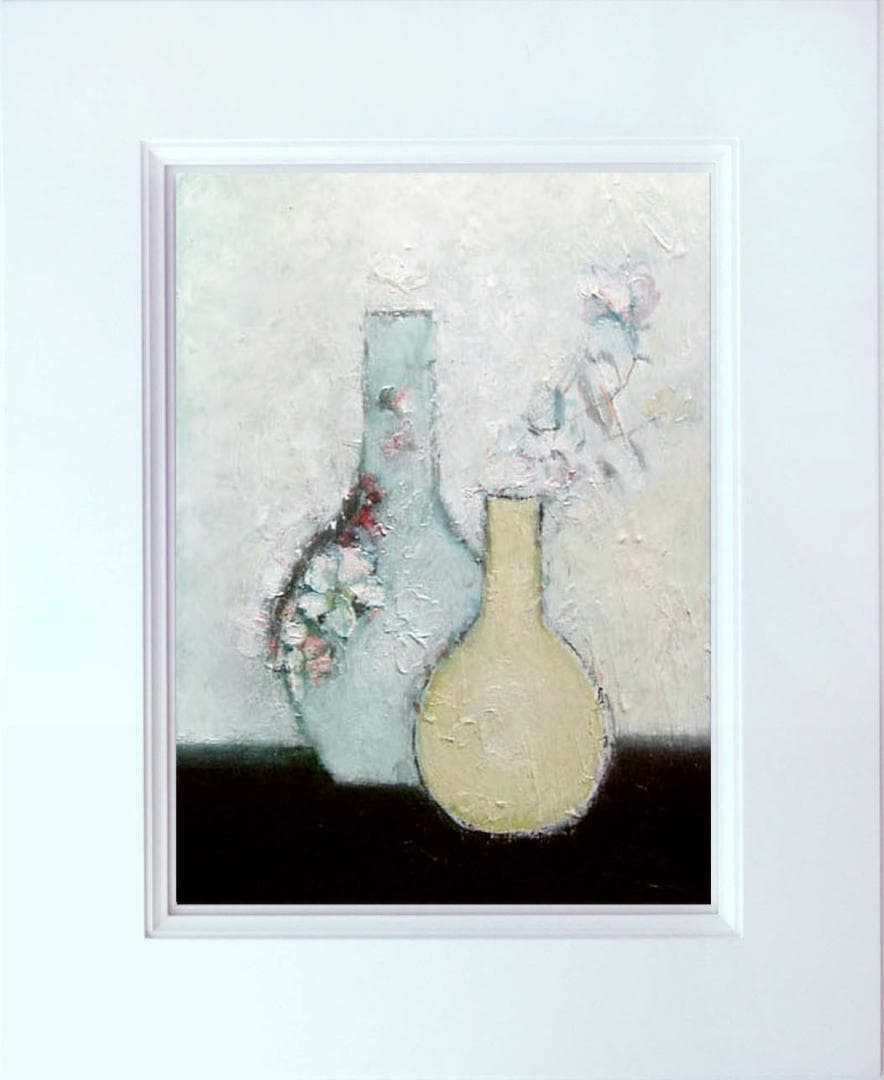 油絵 菅家令子 絵 絵画 インテリア 額付(白) uF6-111102 花 花瓶