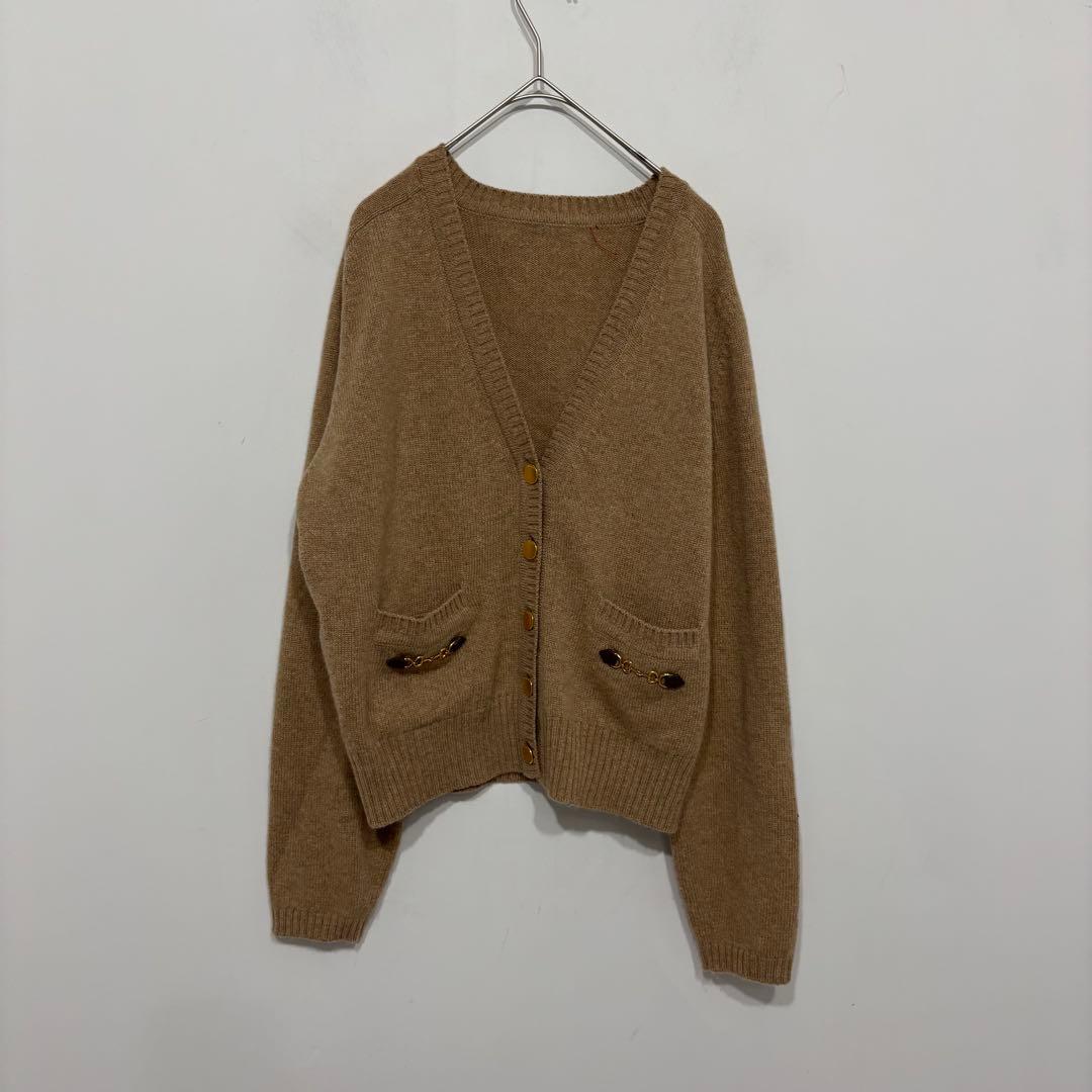 美品　定価26万　GUCCI カシミヤ　カーディガン　ベージュ　ホースビット