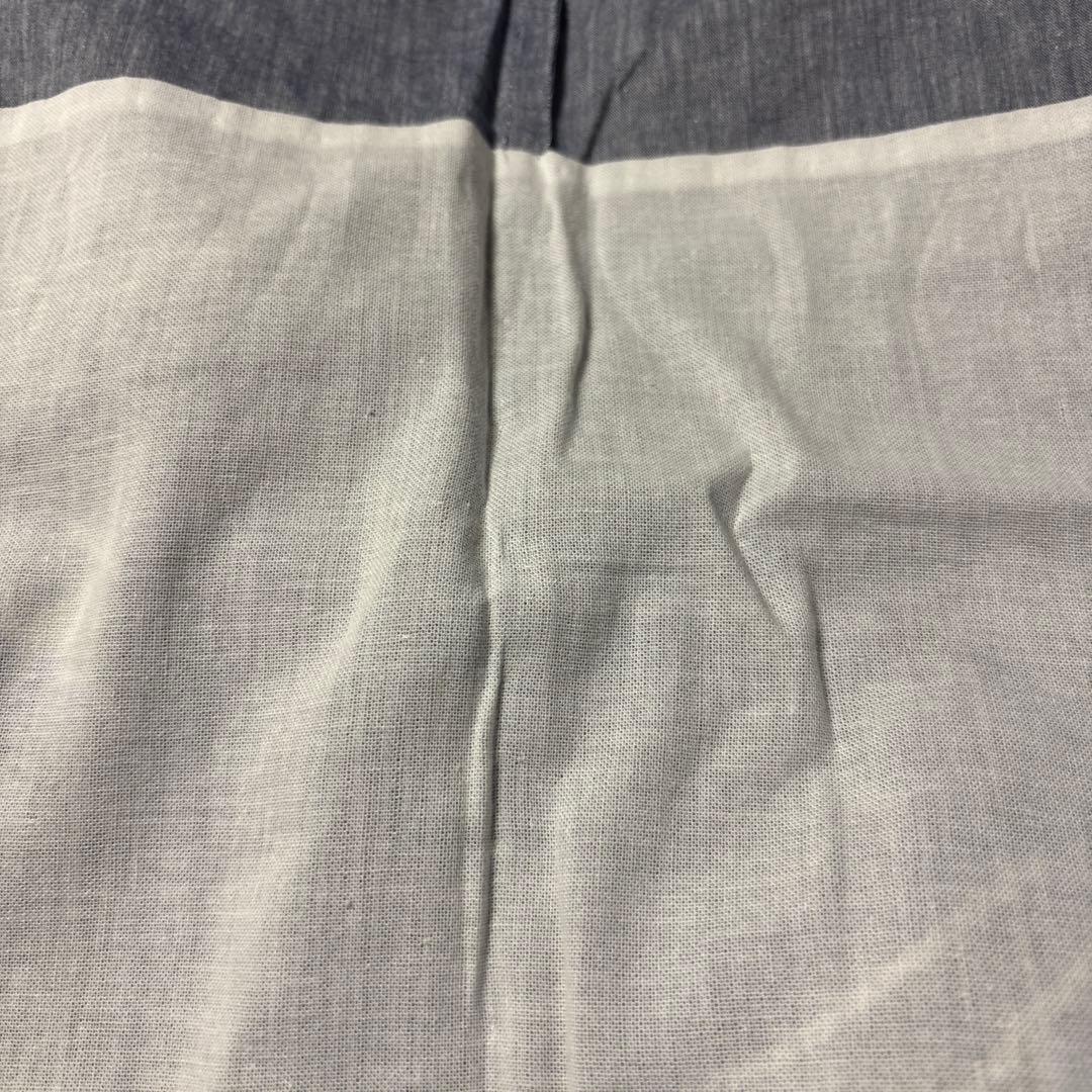 青みグレー地　紅葉と松葉文様 綿紬　大人の高級浴衣　竺仙調 ゆったりサイズ