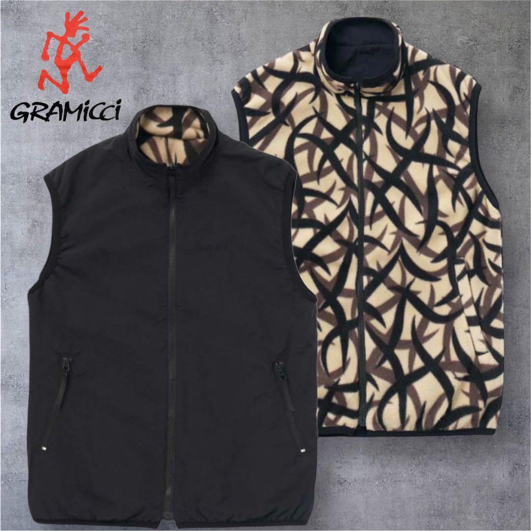 グラミチ リバーシブル ナイロンベスト M 黒 TribalTerra