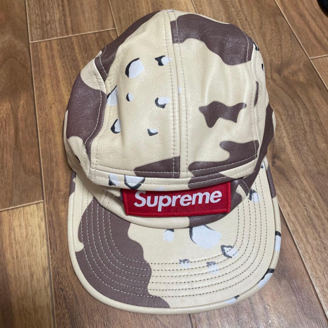 Supreme 迷彩柄レザーキャップ