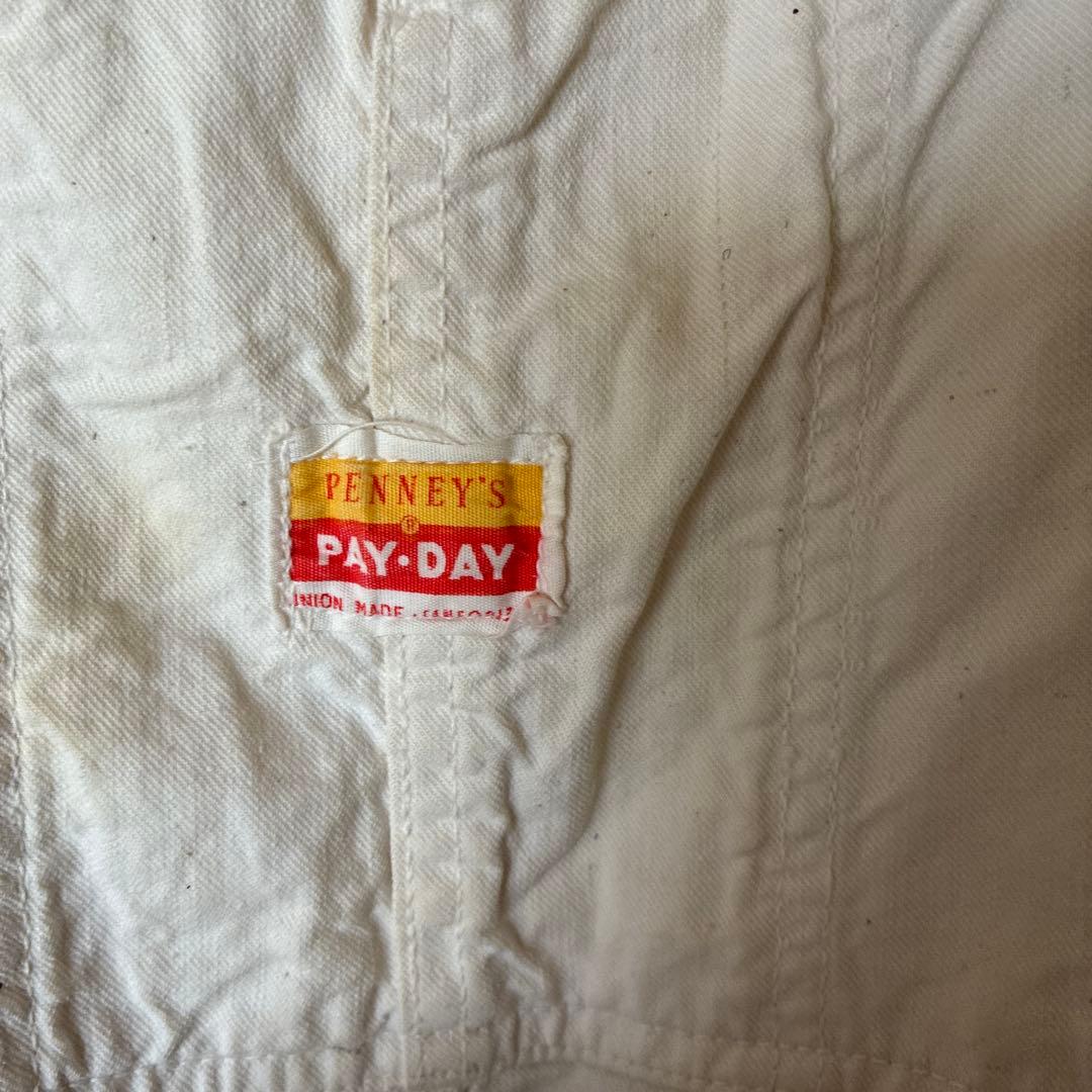 60s PAY DAYオーバーオールダブルニー　エプロン