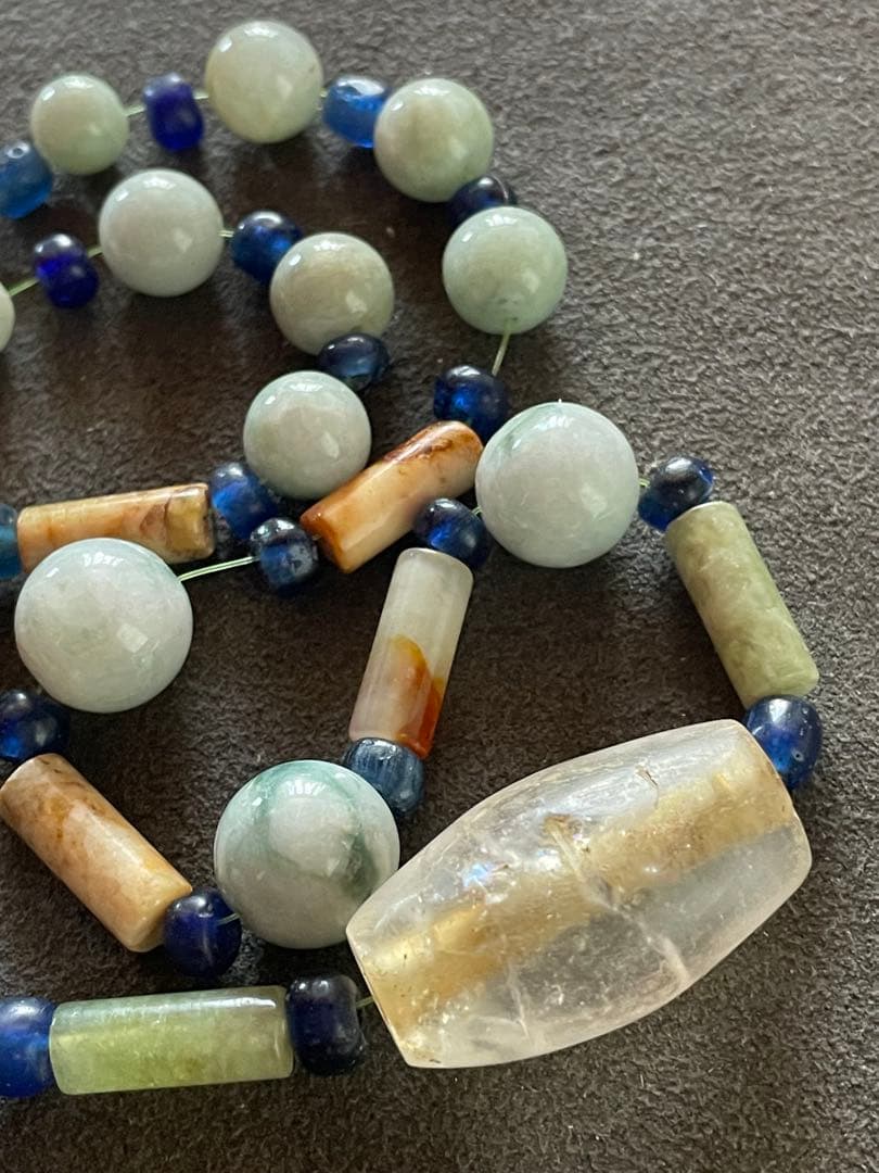 水晶棗玉・瑪瑙管玉・砡玉・とんぼ玉他 首飾り ネックレス　古墳時代