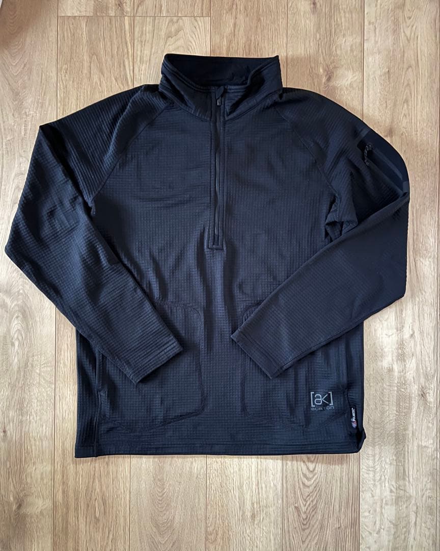 美品　Burton [ak] フリースミッドレイヤー ブラック ハーフジップXL